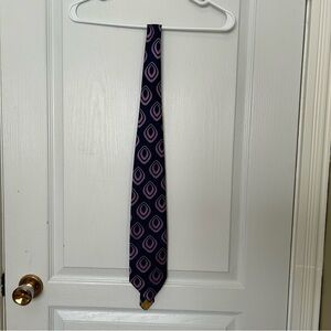 Christian Dior Purple and Navy Geometric Men's Tie